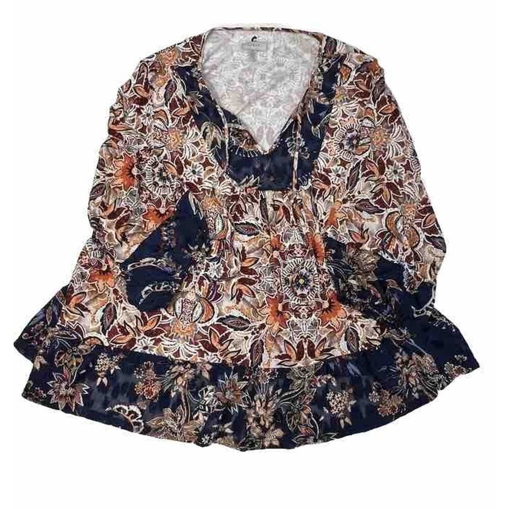 Cupio Floral Women Blouse Tunic Top Women's Size 3X